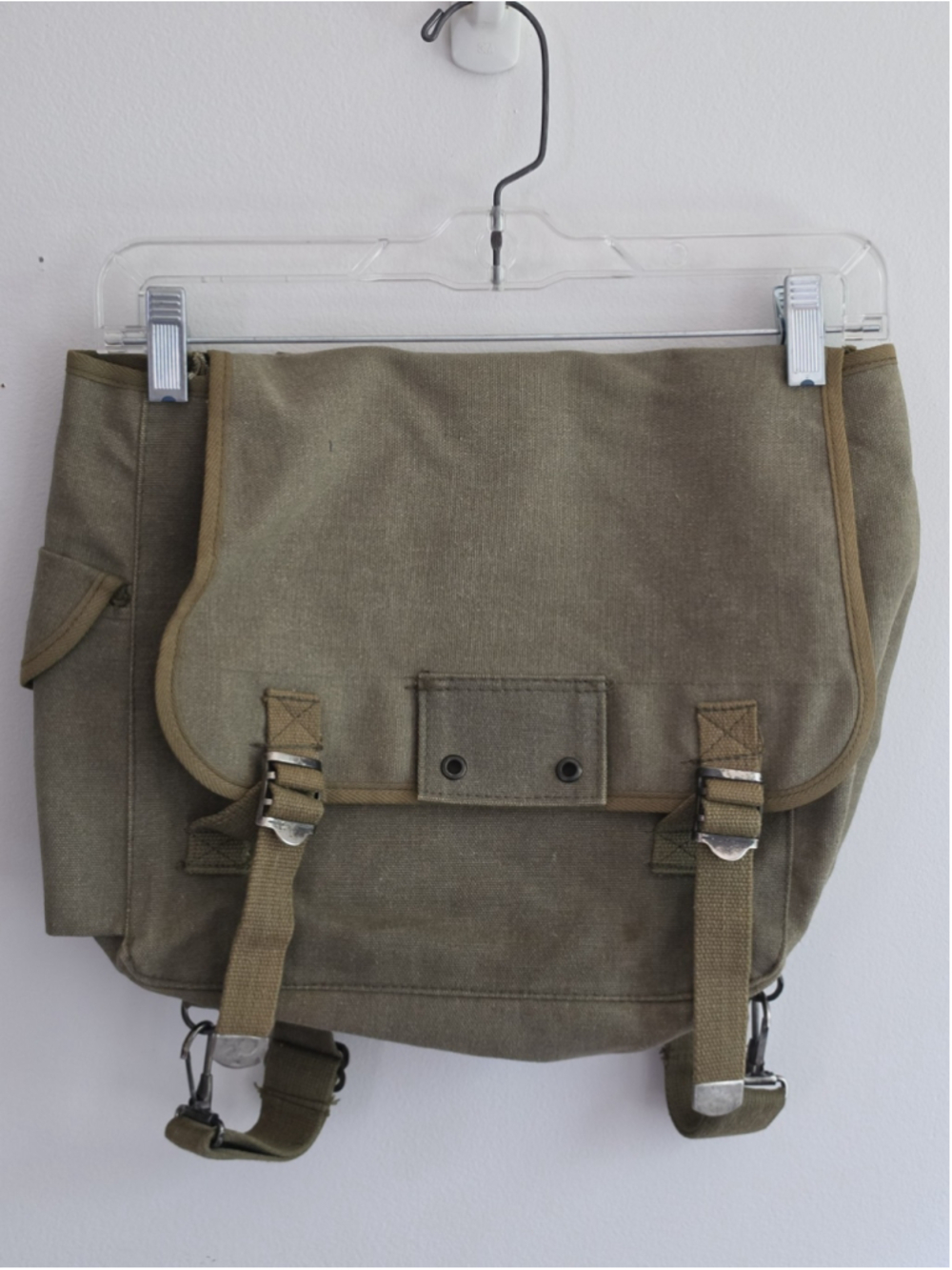 Vintage WW2 Style Canvas Field Pack - M-1936 Musette Butt Bag Olive Drab